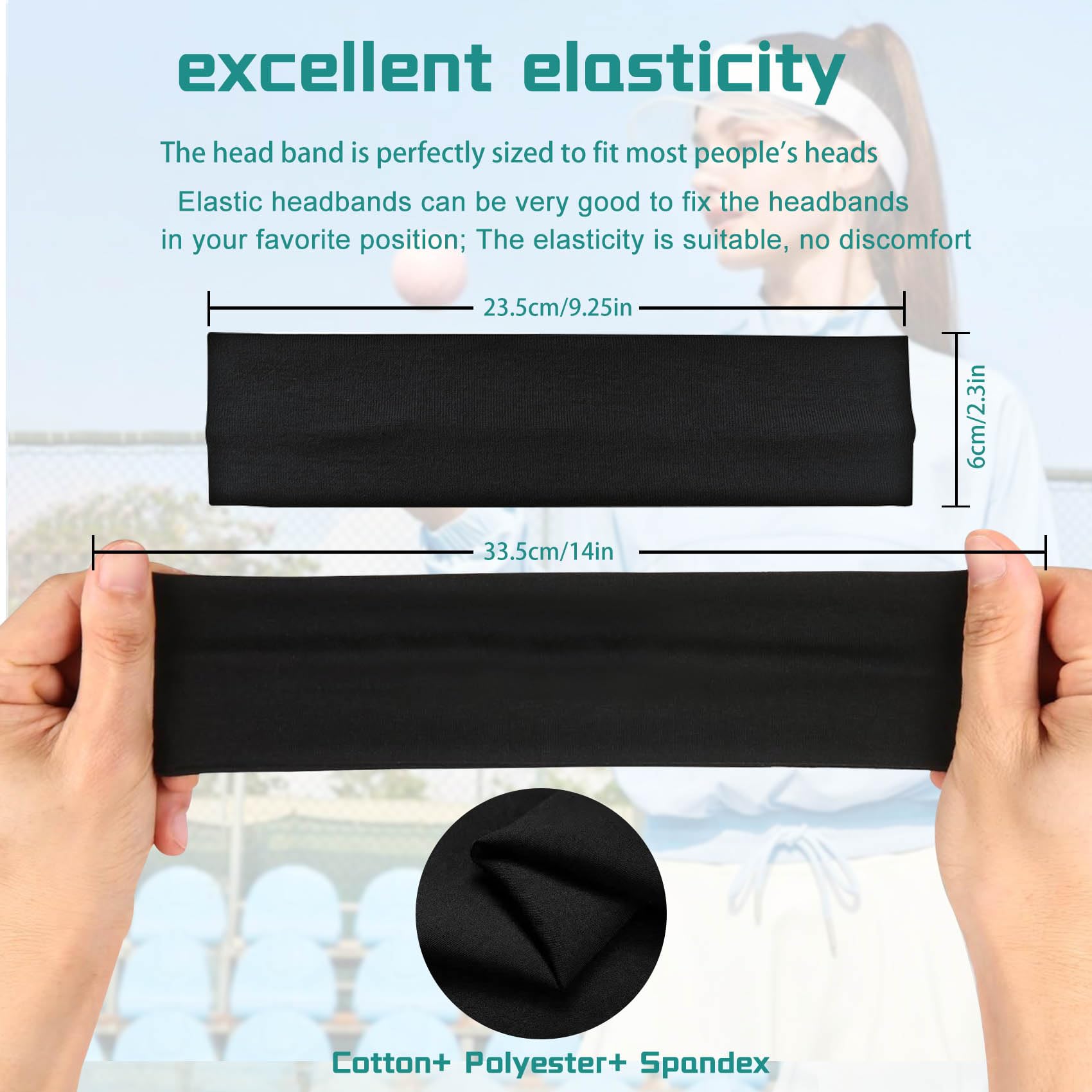 Aclovcy non-slip elastic headband provides a secure fit during workouts.