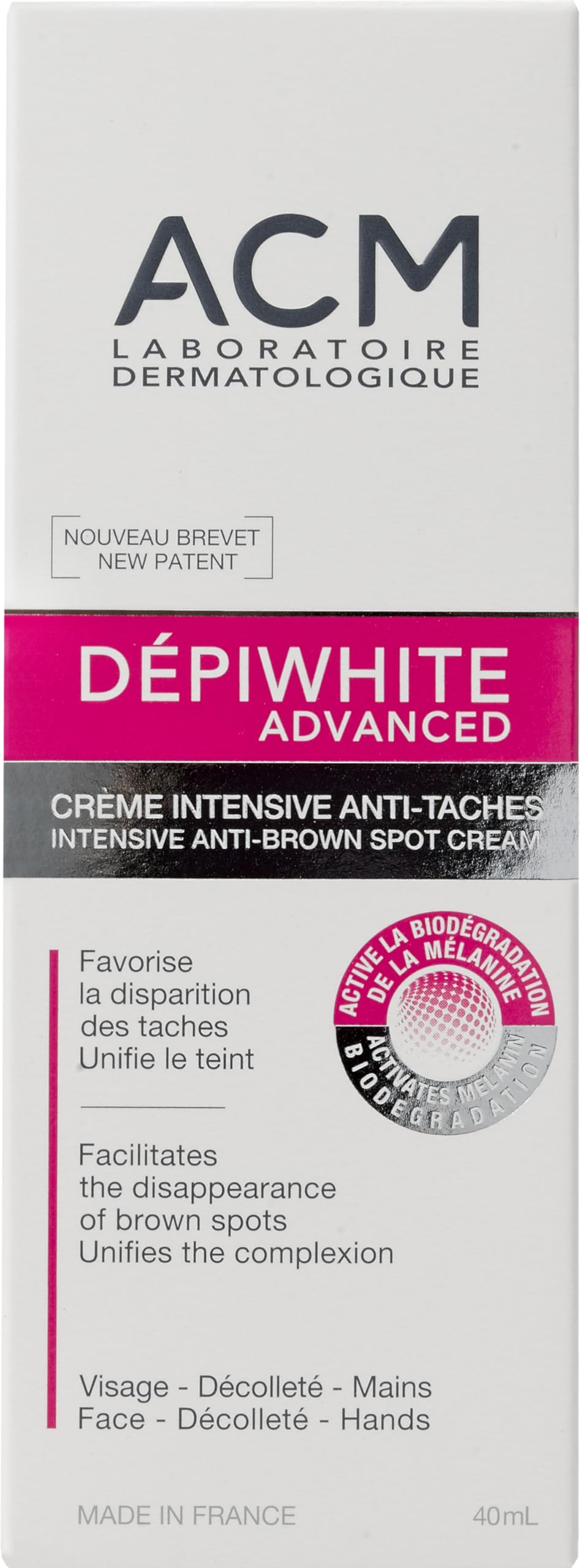 Close up of ACM Depi White tube for precise dispensing