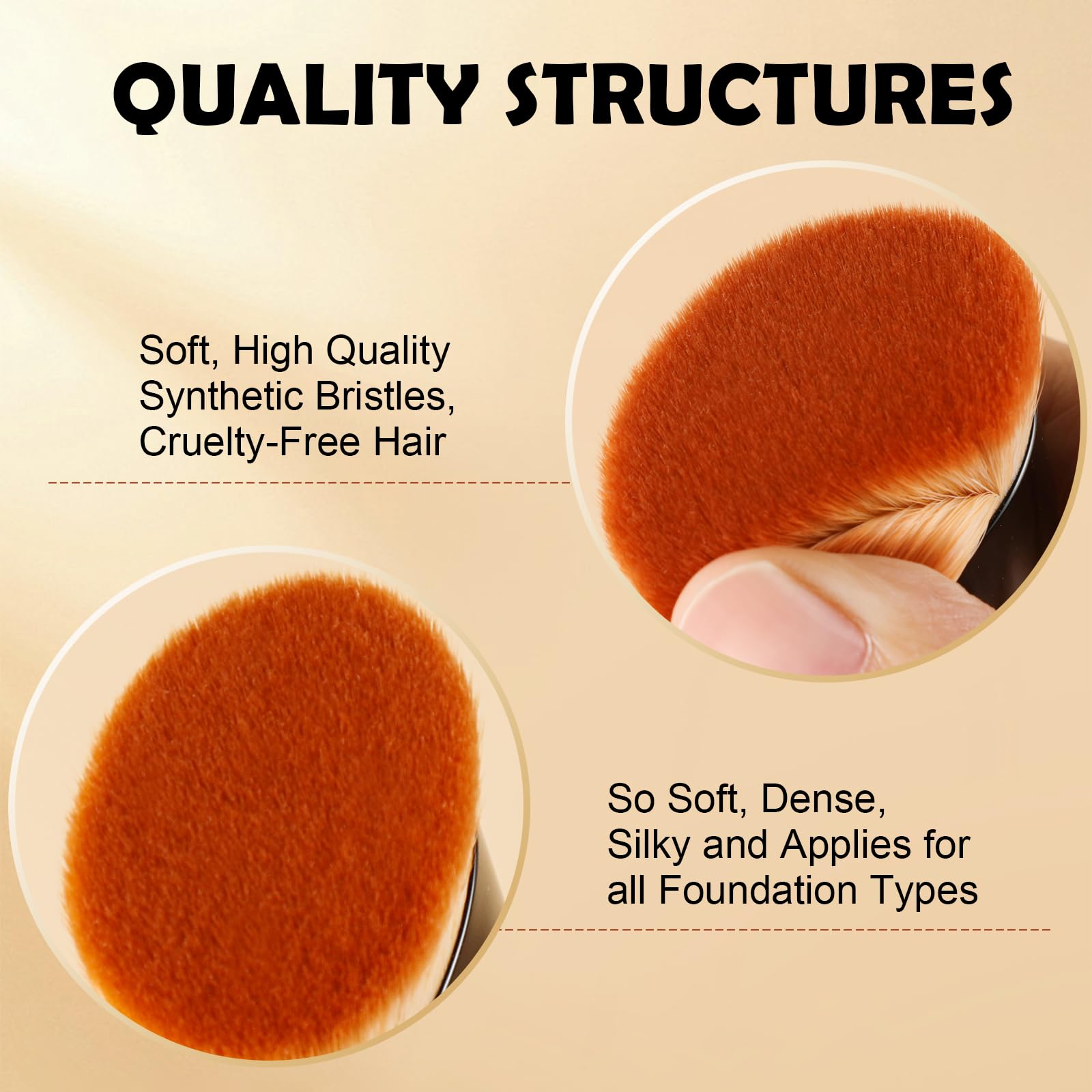ACMEBEAUTY dense soft bristles provide smooth, even blending.