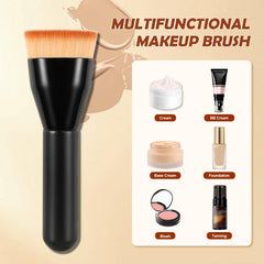 ACMEBEAUTY liquid foundation application for quick, even skin tone with this brush.