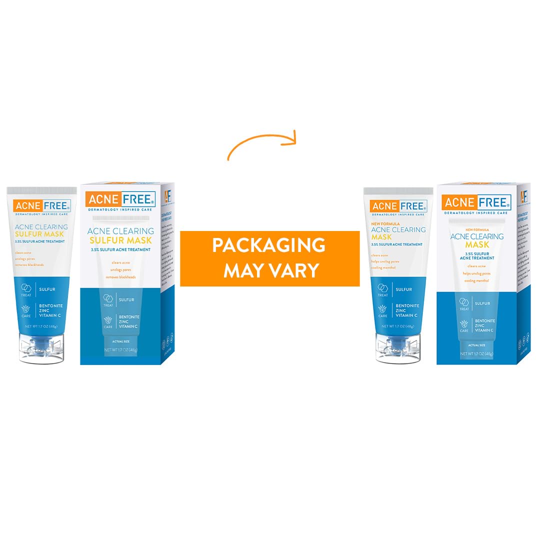 AcneFree Cambio de color: la mascarilla azul indica absorción completa.