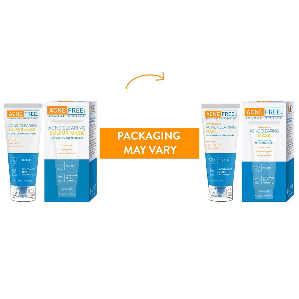 AcneFree Cambio de color: la mascarilla azul indica absorción completa.