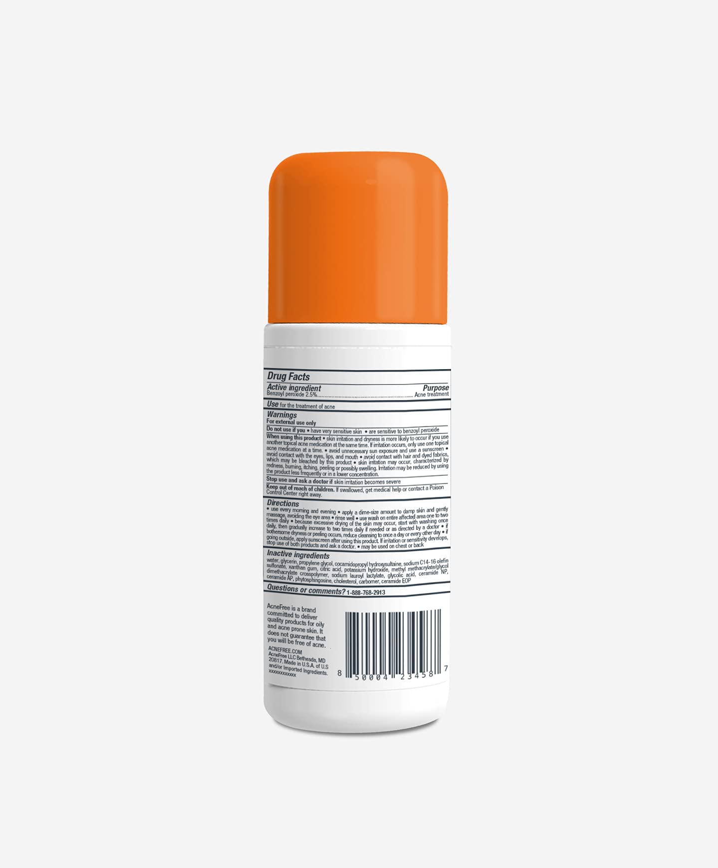 AcneFree textura suave de limpieza para piel sensible