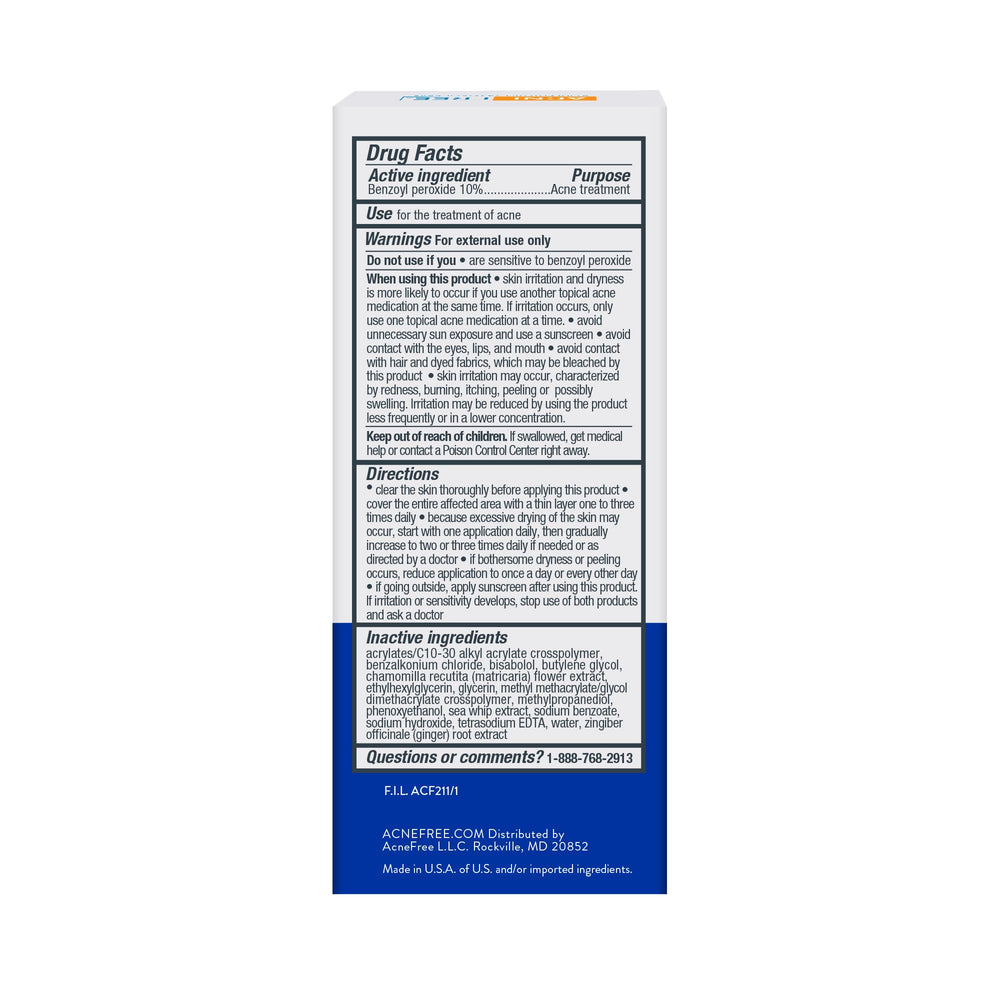 AcneFree Terminator 10 dermatologist-inspired care concept communicates science-backed acne care.