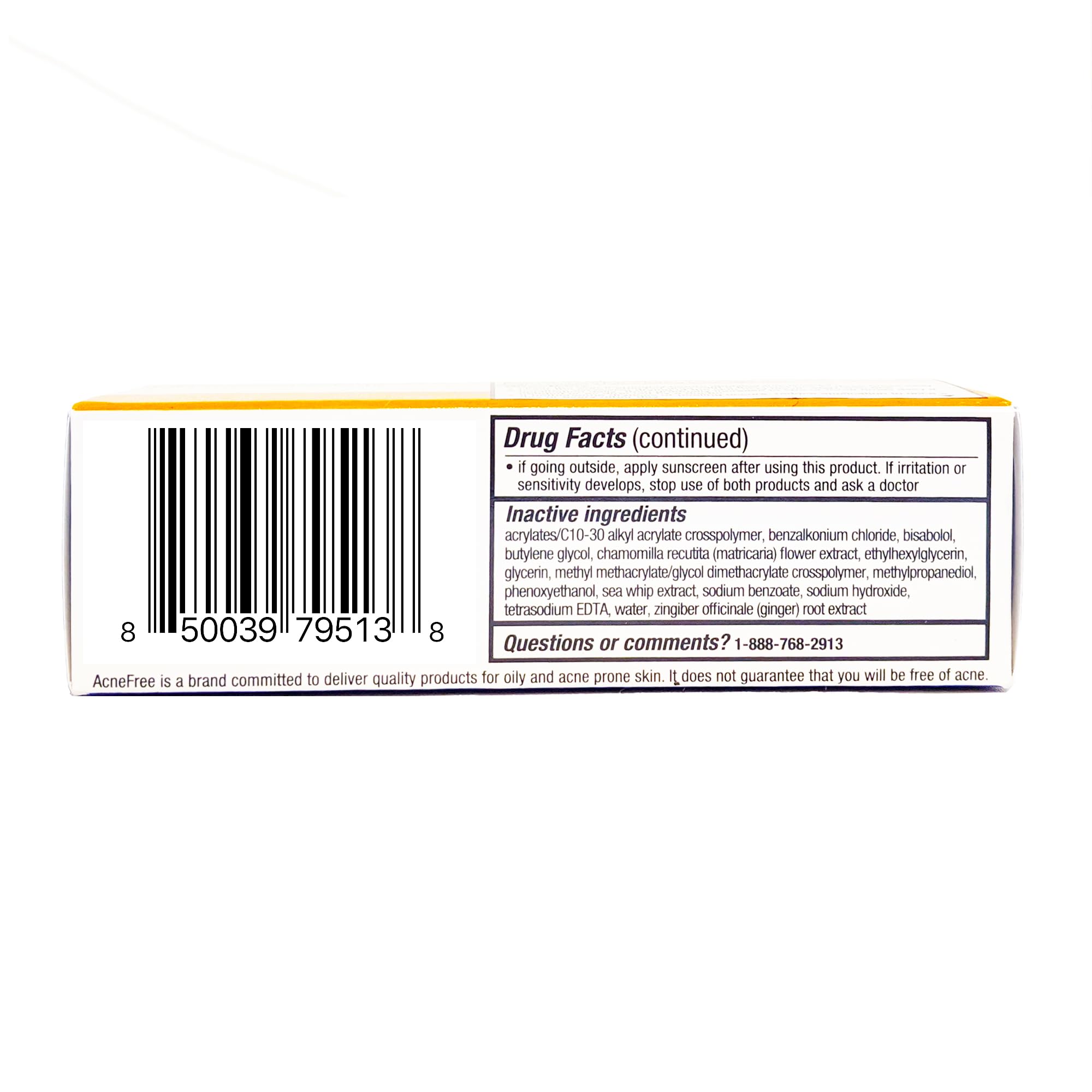 AcneFree Terminator 10 packaging sits with a full skin-solution line suggestion.