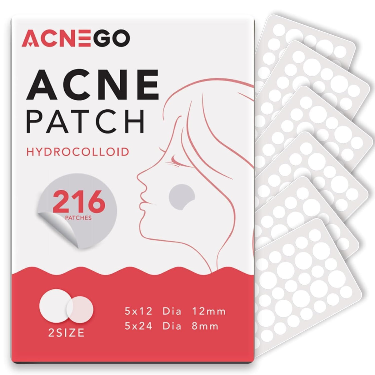 AcneGo ultra-thin matte finish face patch blends with skin for discreet protection.