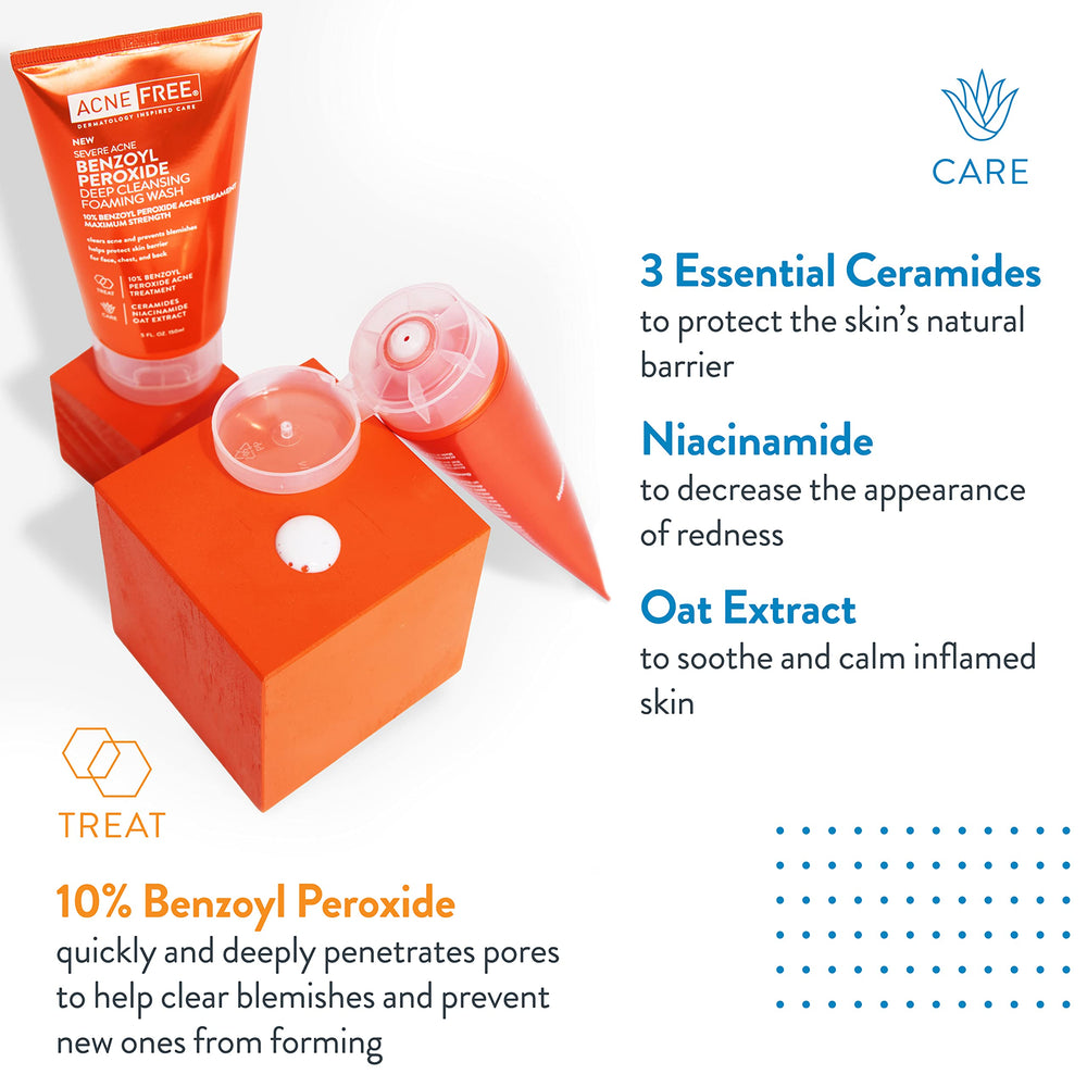 Close-up of creamy foam from AcneFree wash for gentle cleansing without over-drying.