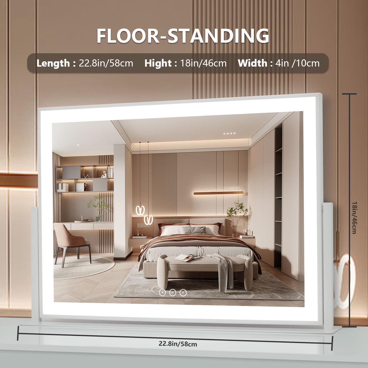 Acoolda silver-coated HD mirror close-up highlighting clarity