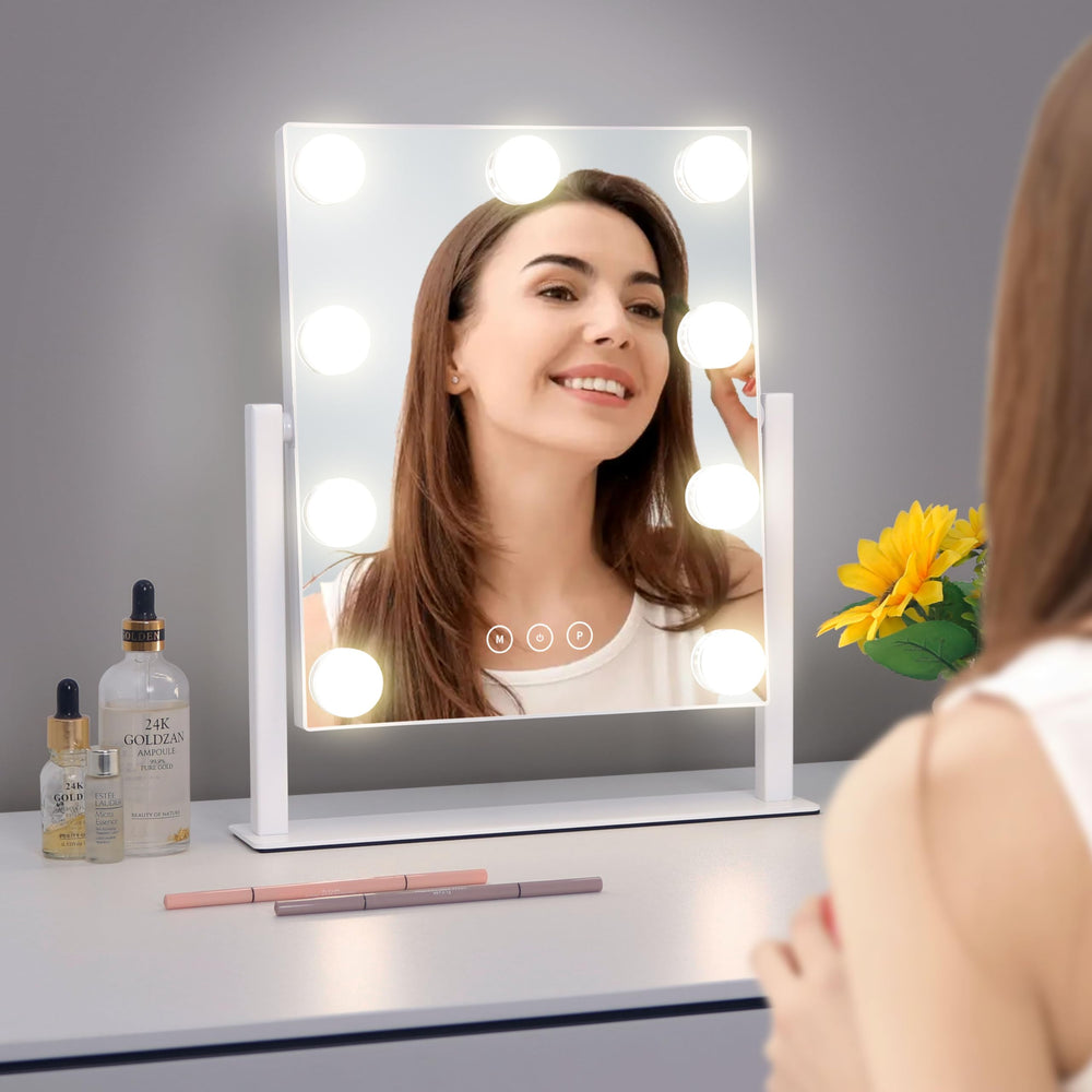 Acoolda vanity mirror with durable metal base for steady daily use