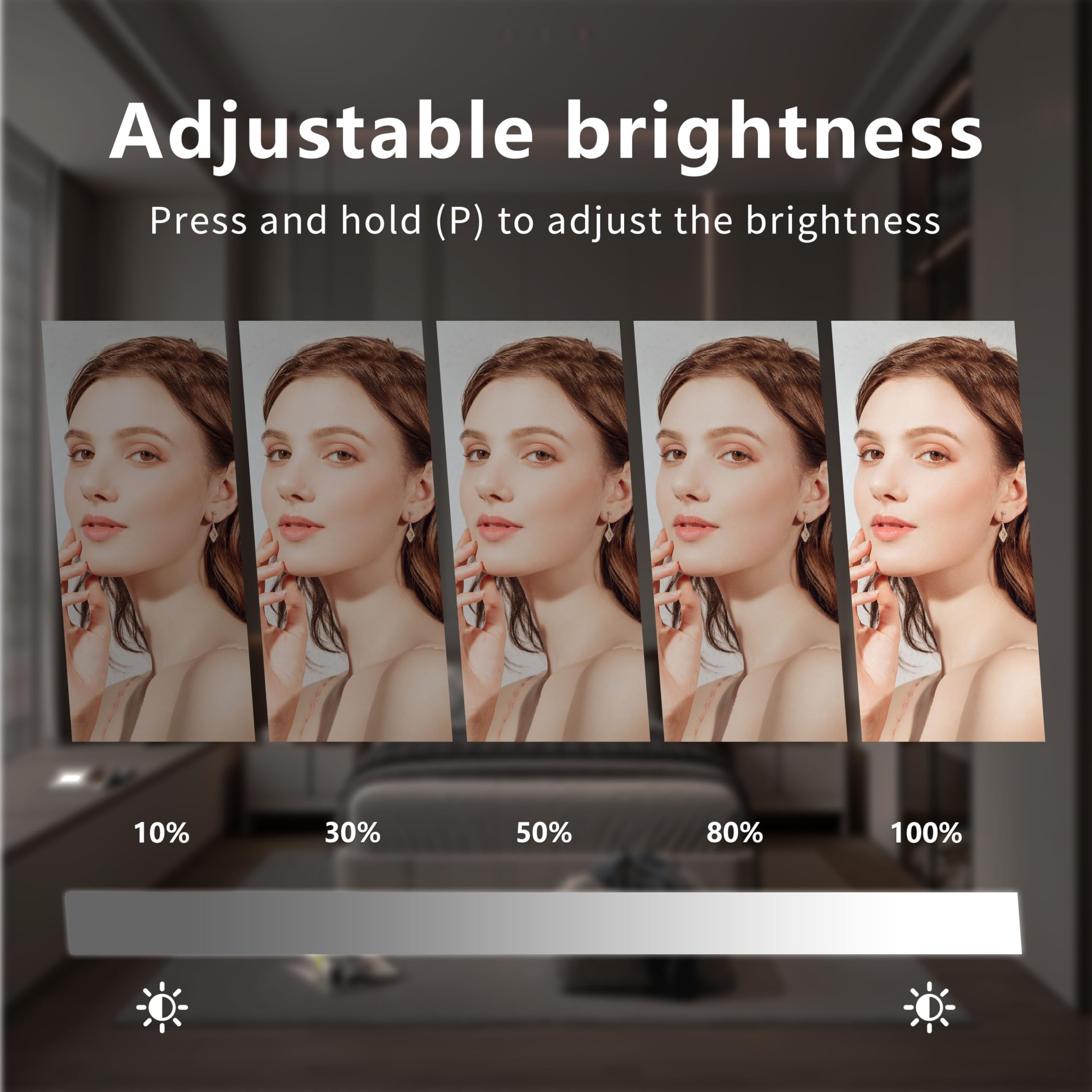 Acoolda vanity mirror with smart touch control for quick adjustments