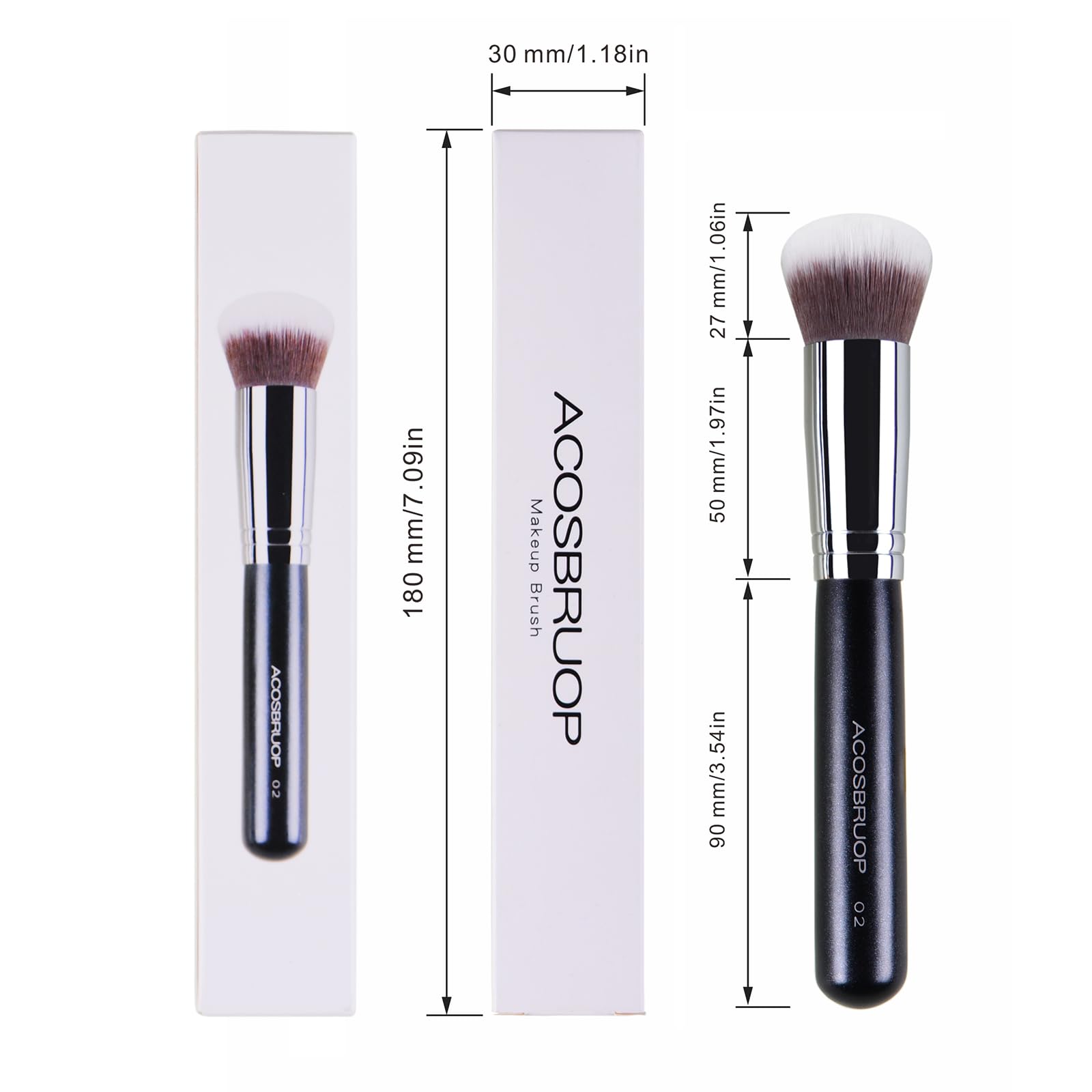 ACOSBRUOP round-top kabuki brush blends liquids and powders for even coverage
