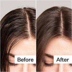 ACT+ ACRE dry shampoo powder texture on the palm for instant absorption