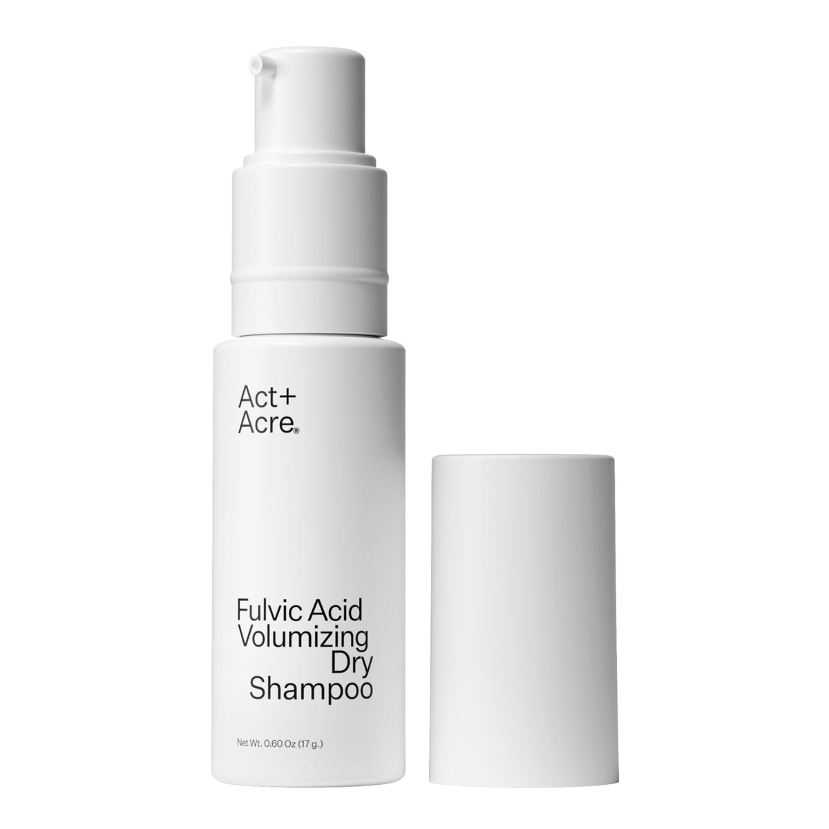 ACT+ ACRE plant-based fulvic acid dry shampoo bottle for quick refresh