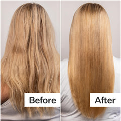 Application shot showing mask spread through damp hair for softness.