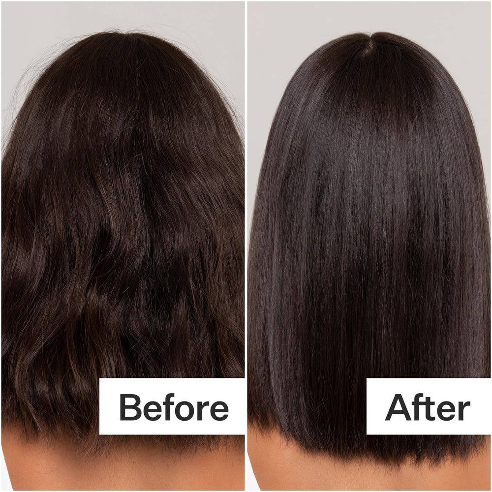 Hair after rinse with ACT+ ACRE mask for silky finish.