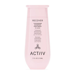 ACTIIV Recover thickening shampoo bottle showcases plant-based formula for fuller-looking hair.