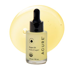 Acure Aceite de Argán: botella vertida para hidratación suave de la piel.