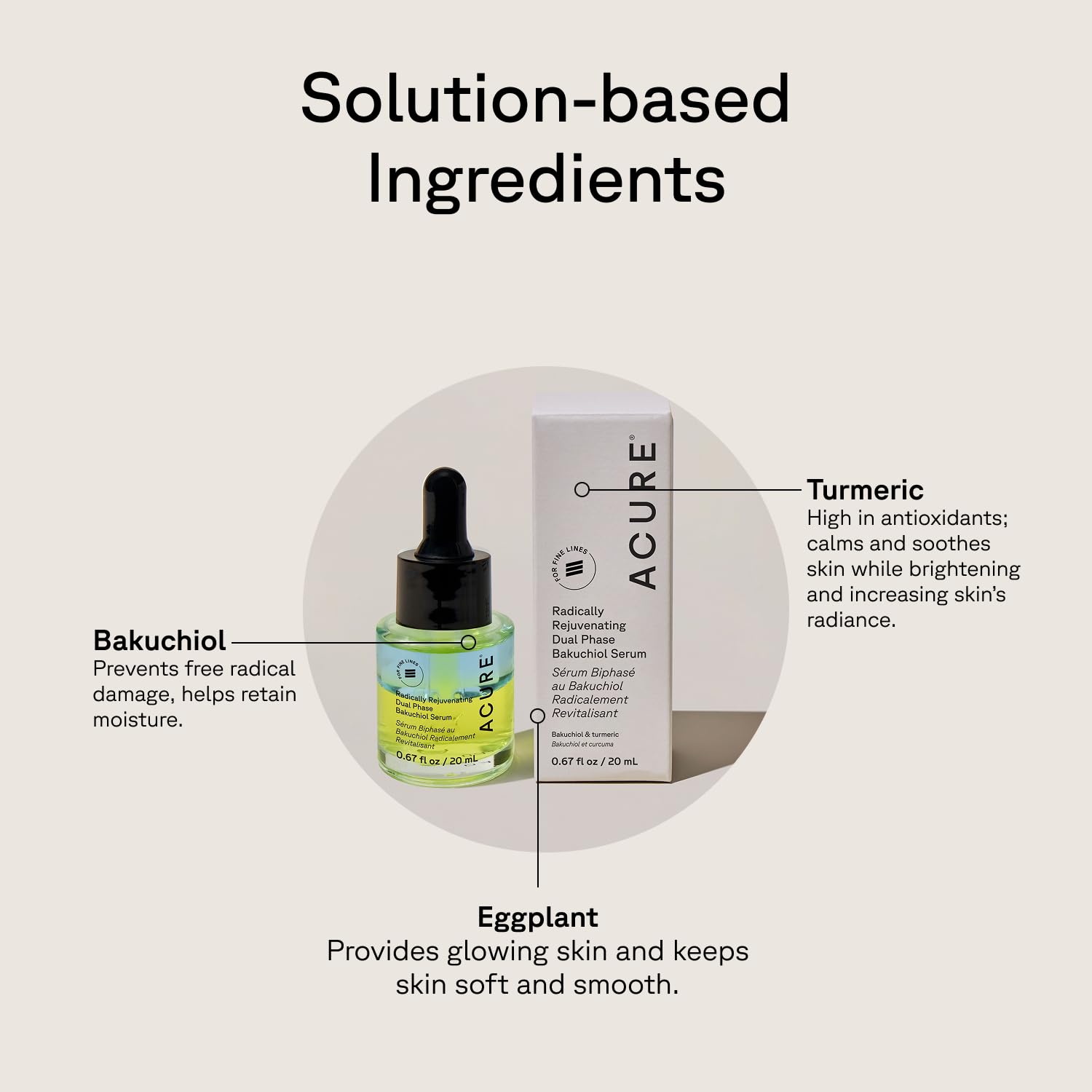 Acure Bakuchiol Serum, envase compacto, ideal para la rutina diaria.