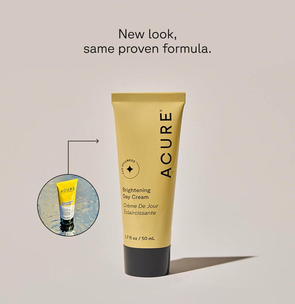 Acure Brightening Night Cream tube for overnight nourishment.