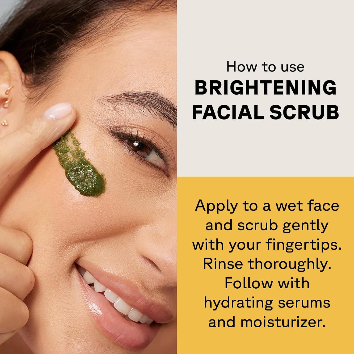 Acure French Green Clay powder signals detoxifying balance in the scrub