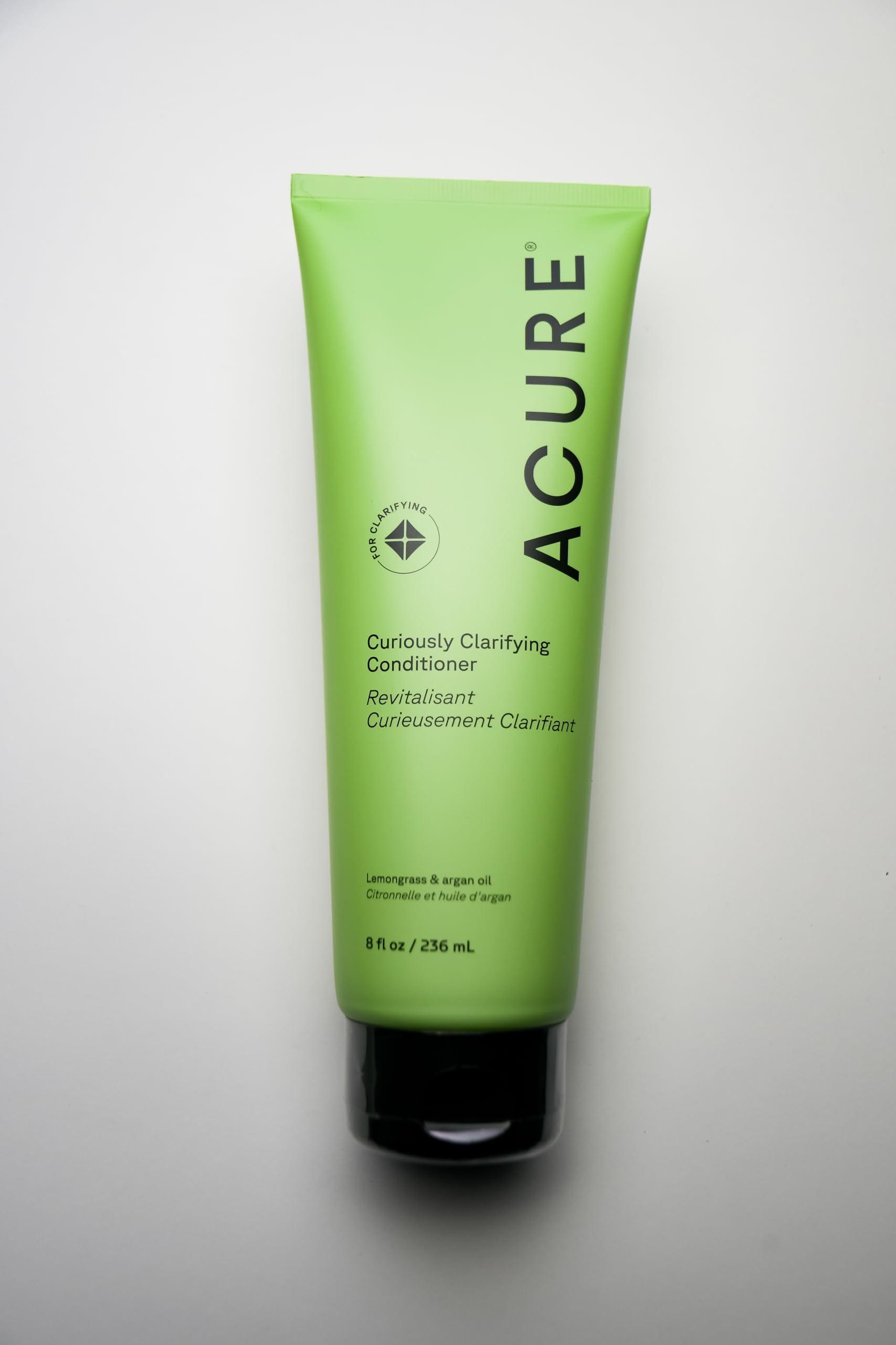 Acure Hair after use shows balanced, soft shine finish.