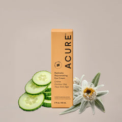 Ingredientes CoQ10 y Edelweiss en Acure para ojos.