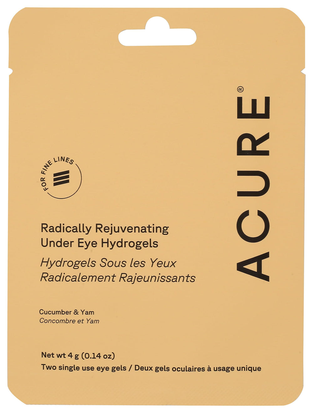 Acure under-eye hydrogel mask in purple cucumber, delivering refreshing hydration