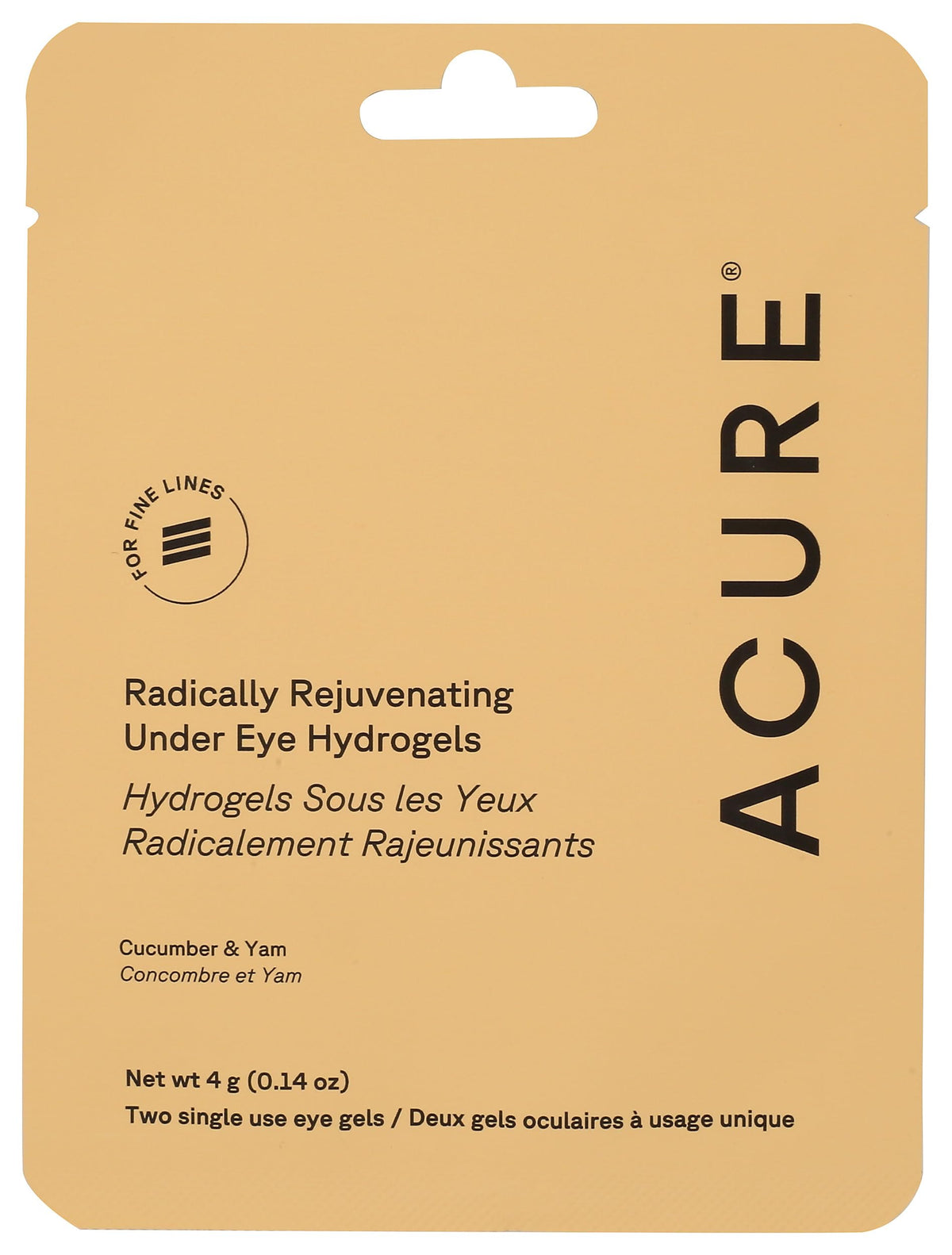 Acure under-eye hydrogel mask in purple cucumber, delivering refreshing hydration