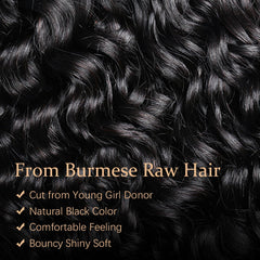 Acusoee Burmese curly bundles 20in natural black blend seamlessly.