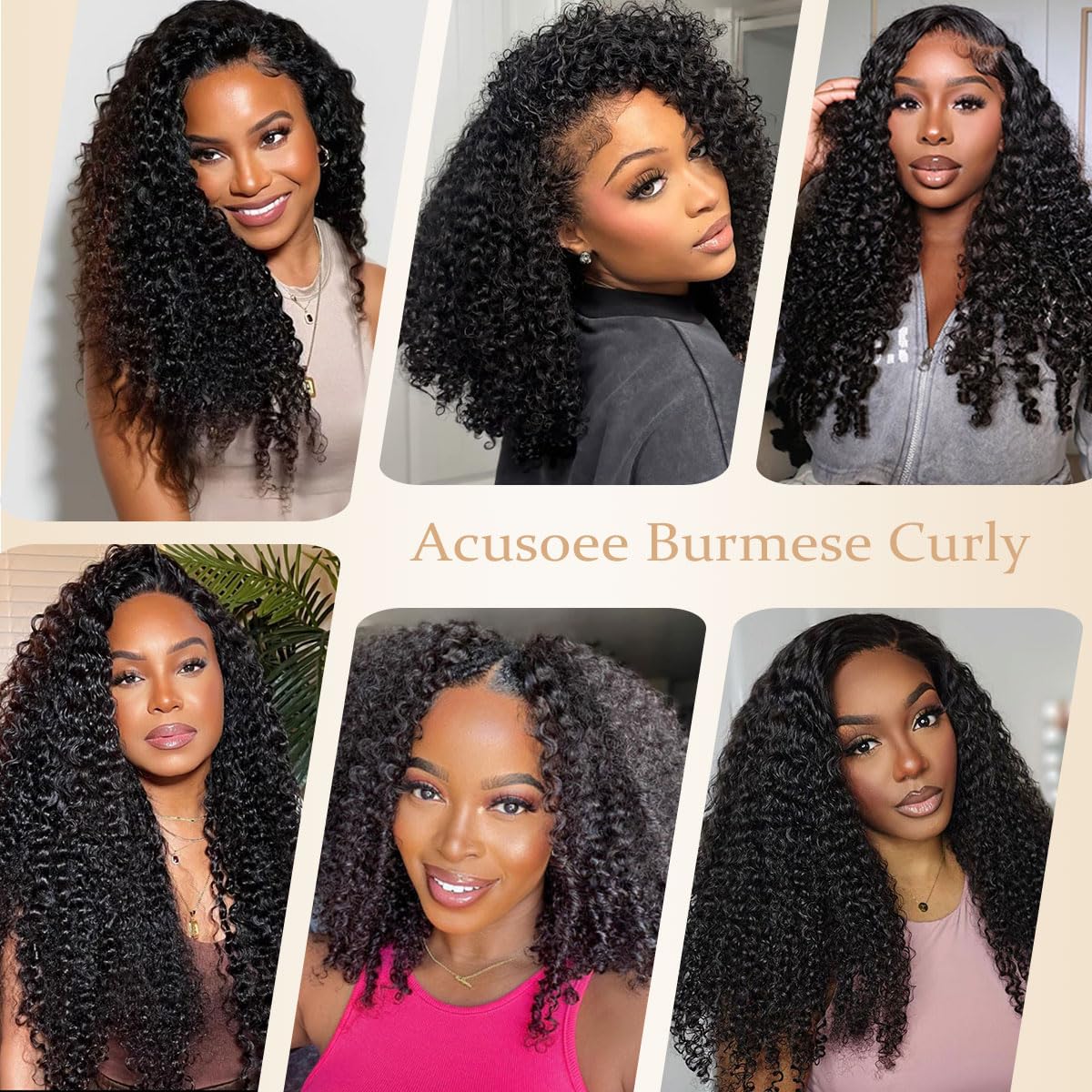 Acusoee Burmese curly bundles 22in natural black cohesive color extension.