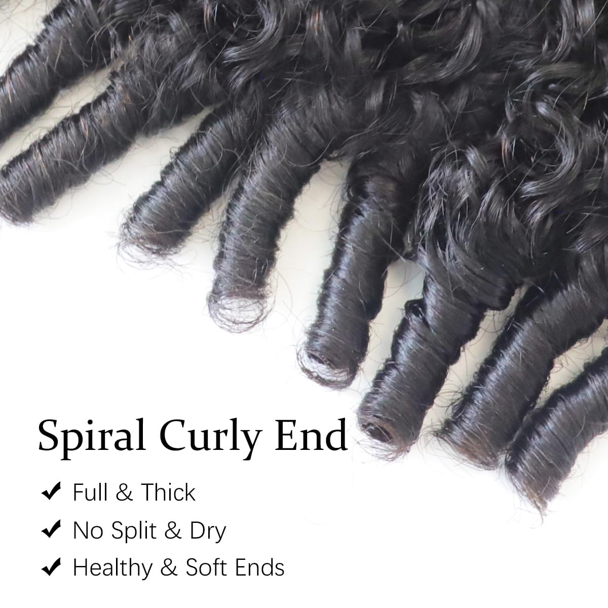 Acusoee Burmese curly bundles 22in water wave with spiral end dramatic length.