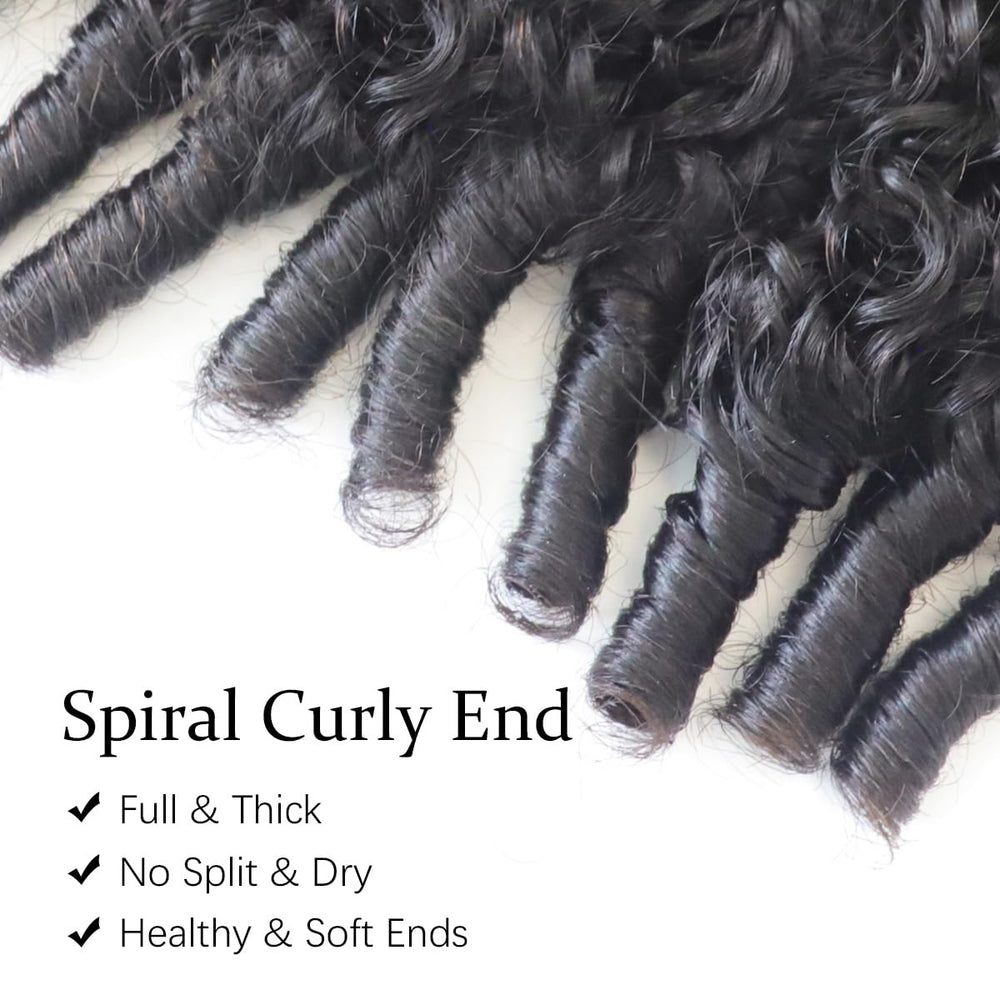 Acusoee Burmese curly bundles 22in water wave with spiral end dramatic length.