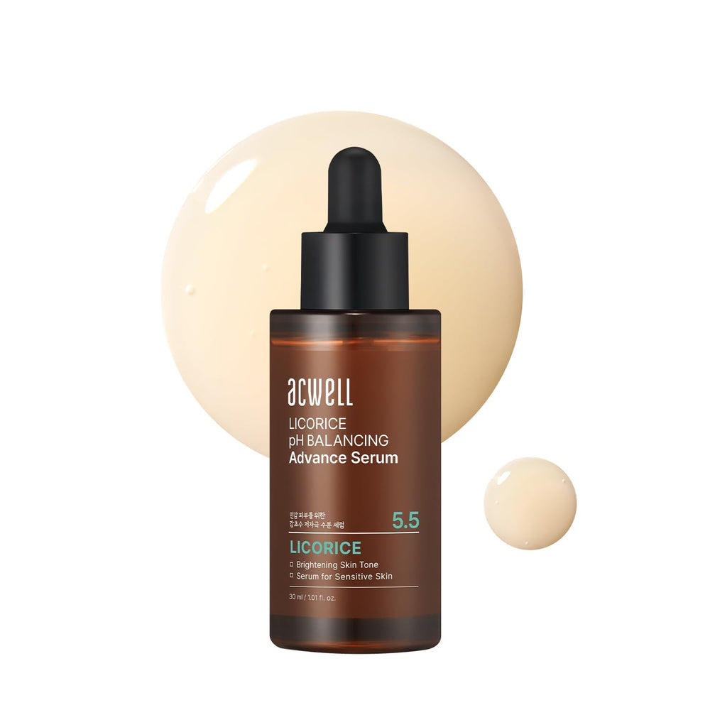ACWELL Licorice Serum muestra textura ligera para uso diario y piel más fresca.