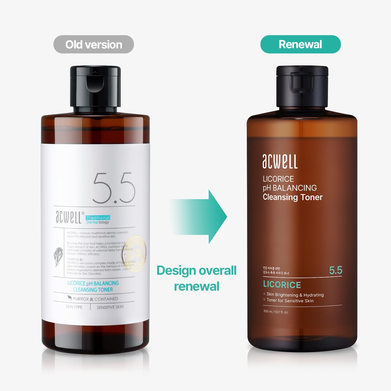 ACWELL Licorice toner liquid drop highlights hydrating formula for skin.