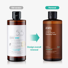 ACWELL Licorice toner liquid drop highlights hydrating formula for skin.