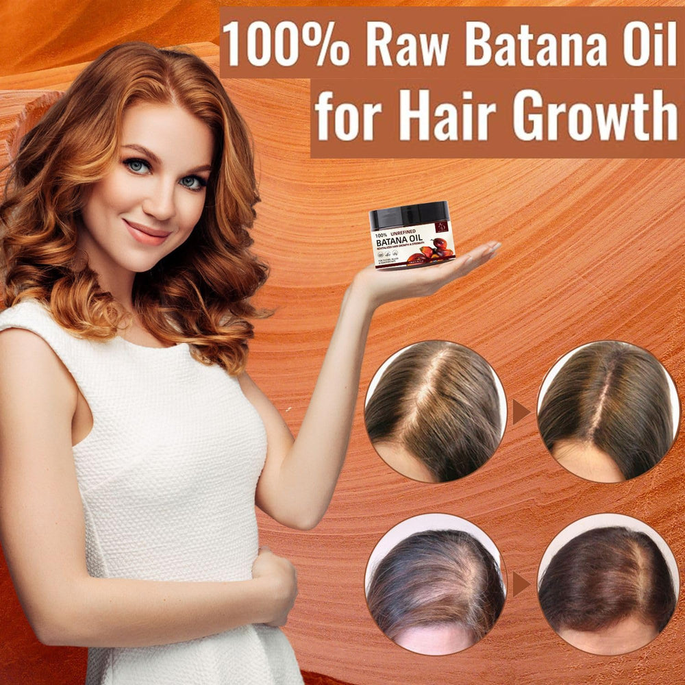 Hair close-up before and after using A/D Infinity Batana Oil shows natural shine.