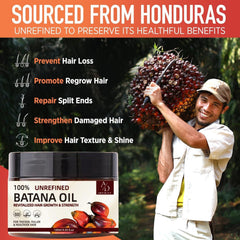 A/D Infinity Batana Oil ingredient label highlights keratin and coffee extract for potential strengthening.