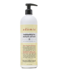 Adamia Therapeutic Repair Lotion bottle demonstrates fast absorption and non-greasy hydration