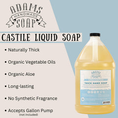 Adams Handmade Soap unscented label close-up showing natural ingredients.