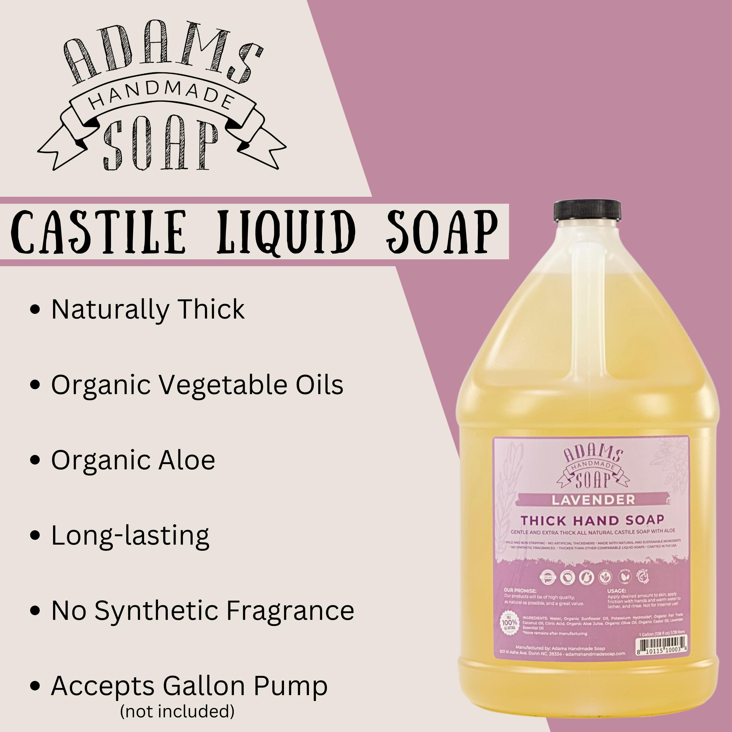 Adams Handmade Soap vegan cruelty-free label emphasizes eco-friendly, non-toxic cleaning options.