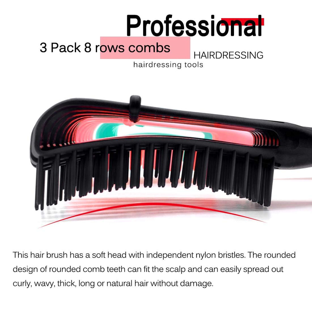 A.DASHER detangler brush in hand with oil demonstrating conditioning detangling.