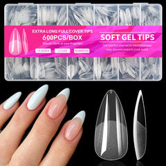 AddFavor almond nail tips clear full cover for natural-looking extensions
