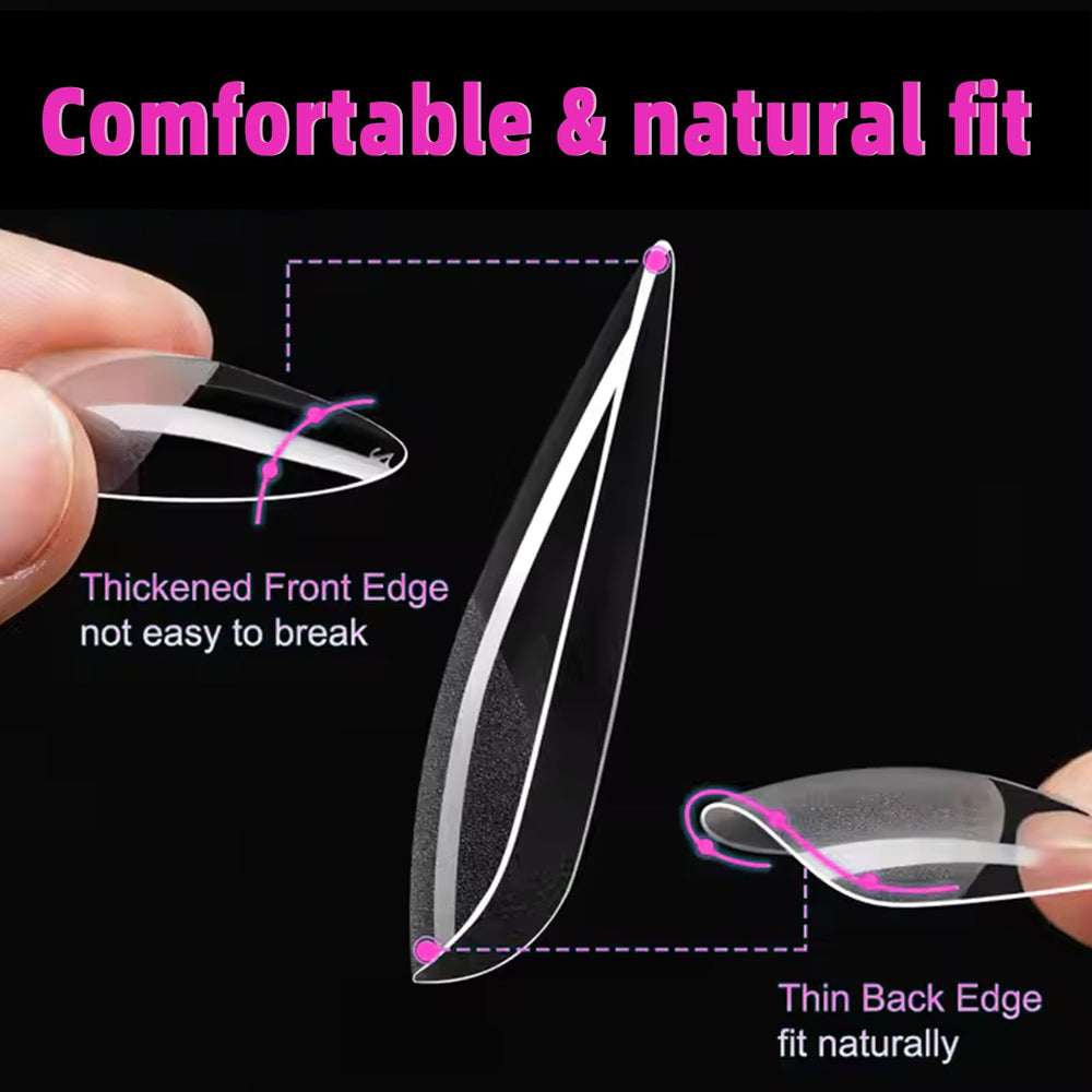 AddFavor almond nail tips durable ABS material fit your nails securely