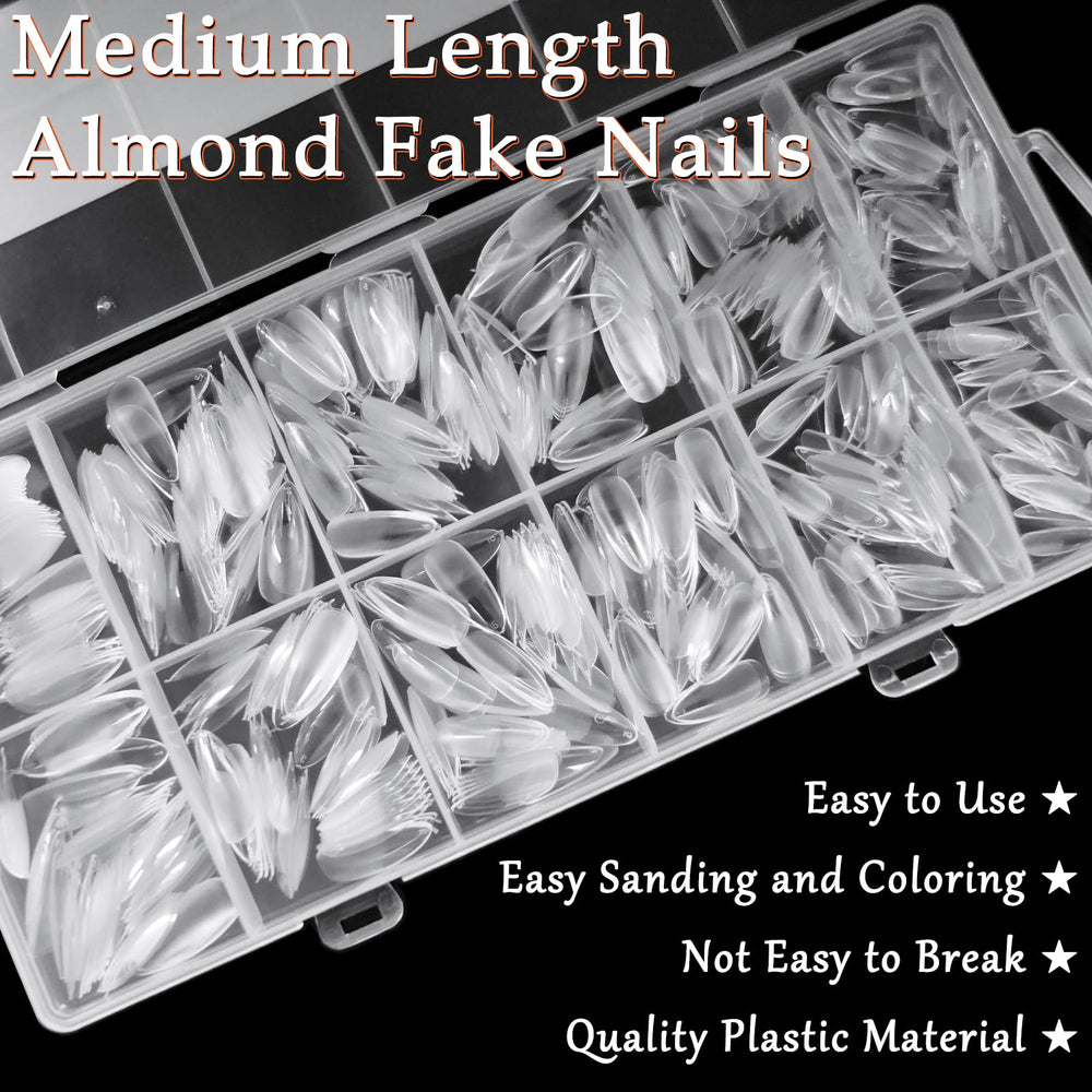 AddFavor natural-curve almond tips hug nail beds for comfortable wear