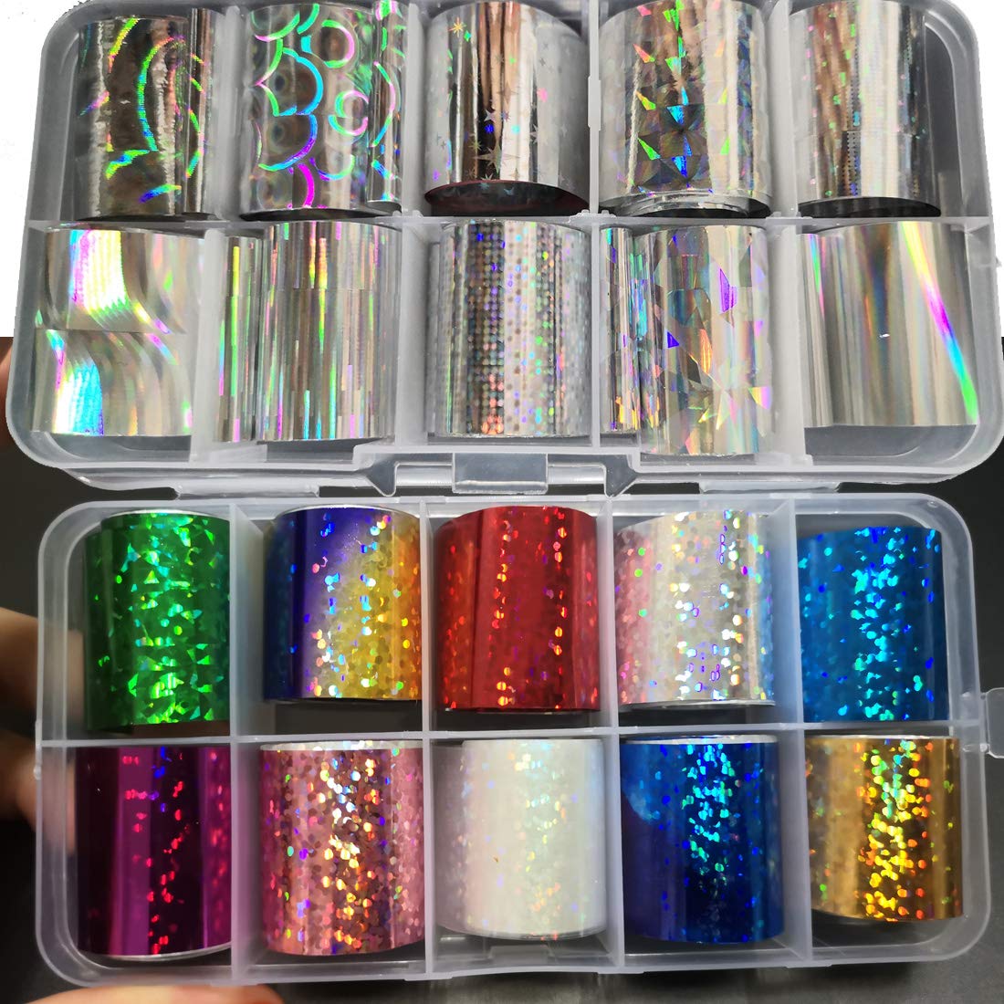 AddFavor nail foil sheet close-up highlighting easy application and shine.