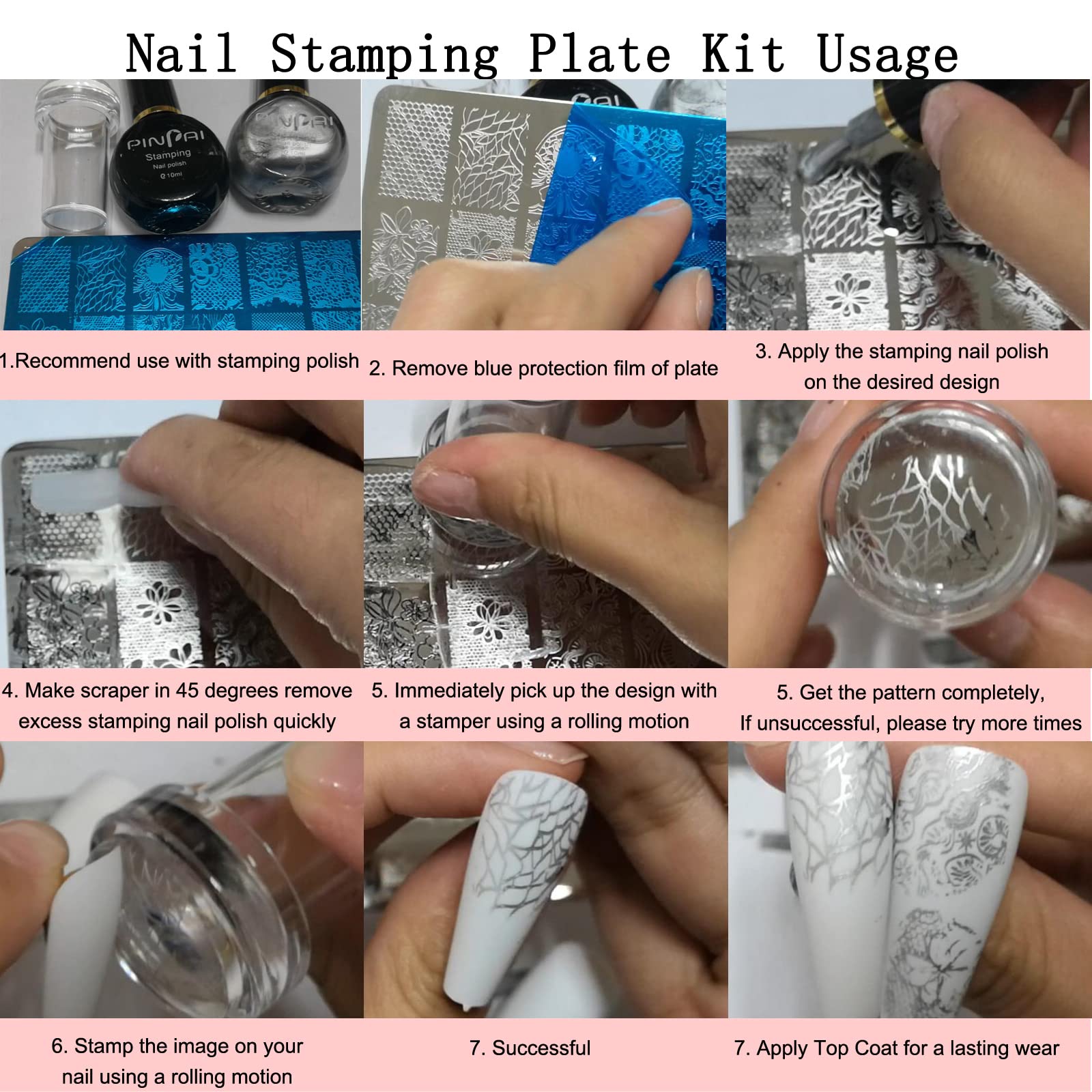 AddFavor complete nail stamping kit image showing plates, stamps, and scrapers.