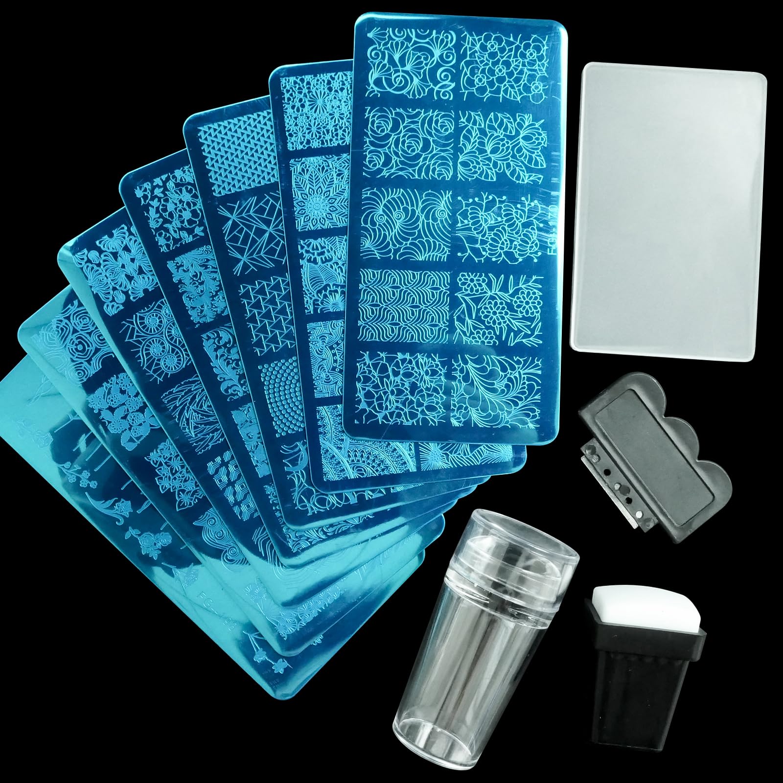 AddFavor nail stamping plate abstract pattern adds unique texture to DIY manicures.