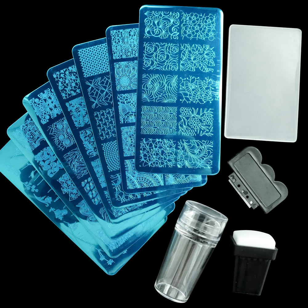 AddFavor nail stamping plate abstract pattern adds unique texture to DIY manicures.