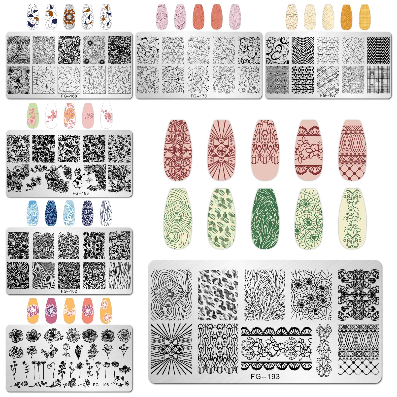 AddFavor nail stamping plate flowers enables delicate floral art on nails.
