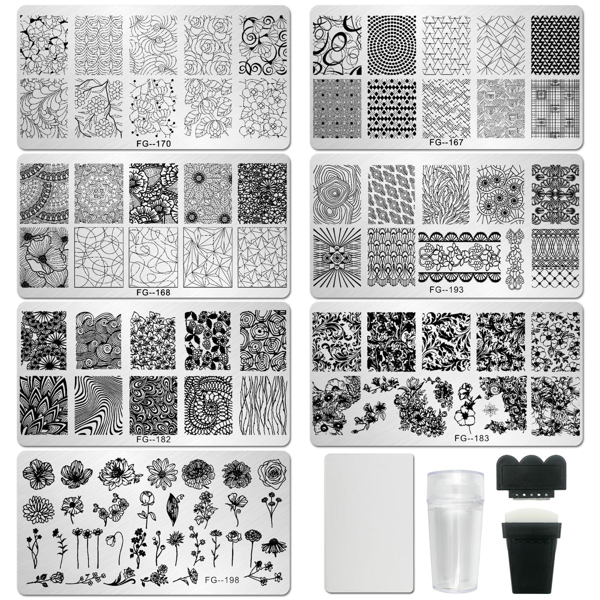 AddFavor nail stamping plate leaves for crisp leaf patterns on nails.